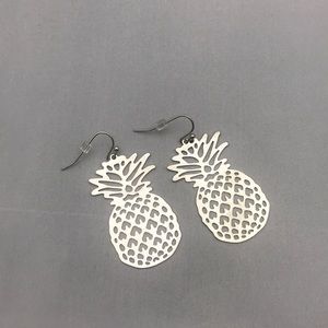 Silver pineapple earrings